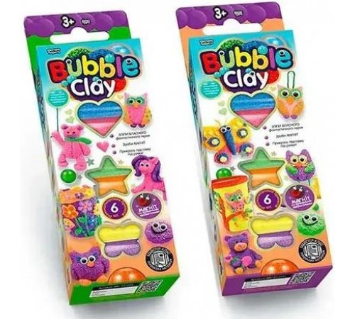 Кульковий пластилін Bubble Clay ВВС-01-01U, 01-02 6 кольорів Кульковий пластилін Bubble Clay ВВС-01-01U, 01-02 6 кольорів