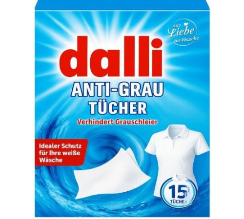 Серветки абсорбуючі для прання білих тканин Dalli White 15 шт