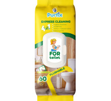 Вологі серветки для догляду за унітазом Purfix 60 шт
