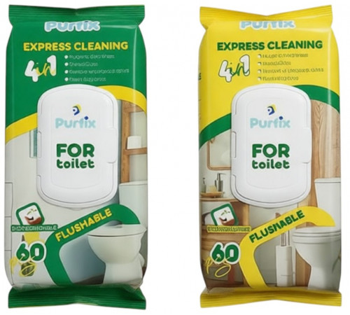 Вологі серветки для догляду за унітазом Purfix 60 шт