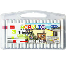 Набір акрилових маркерів 806 Triangle Acrylic Marker 36 кольорів м'який наконечник