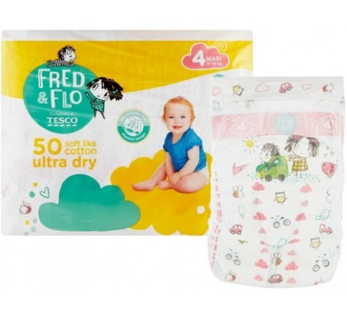 Підгузки Fred&Flo Ultra Dry 4 (8-14 кг) 50 шт