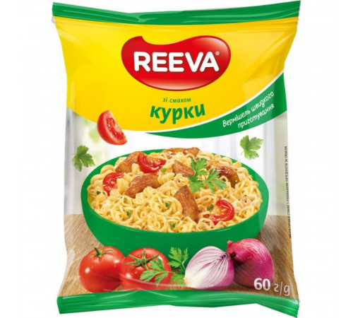 Вермишель быстрого приготовления Reeva со вкусом Курицы 60 г