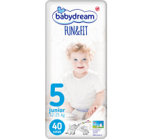 Подгузники детские Babydream Fun&Fit (5) junior 12-25кг 40 шт