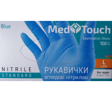 Перчатки нитриловые неопудренные голубые Med Touch L 100 шт