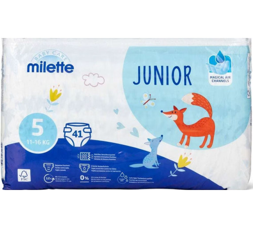 Підгузки Milette Junior 5 (11-16 кг) 41 шт