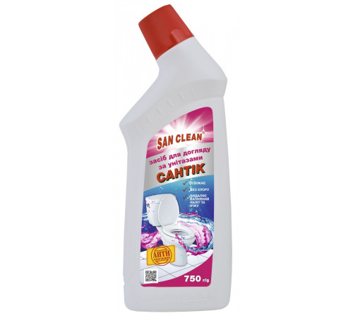 Средство для мытья унитазов San Clean Сантик Цветочный 750 г