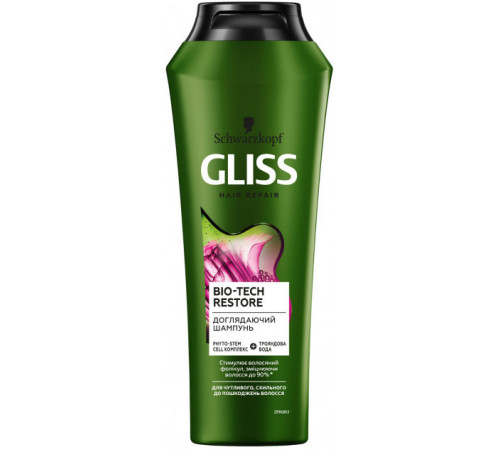 Шампунь для волосся Gliss Kur Bio-Tech Restore для чутливого, схильного до пошкодження волосся 250 мл