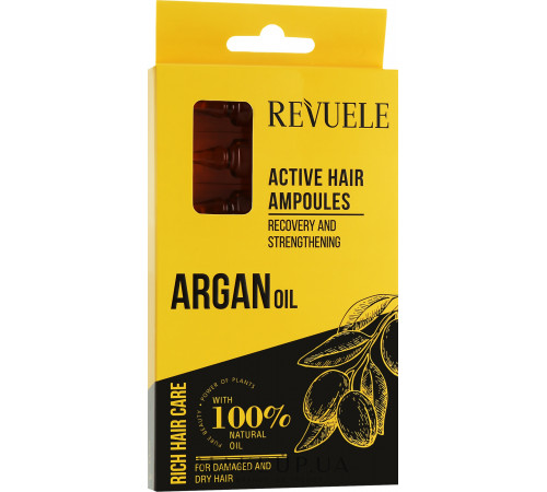 Активные ампулы для волос Revuele с Аргановым маслом 8 х 5 мл