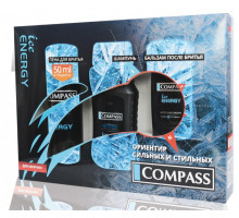 Набор мужской Compass Ice Energy (шампунь + крем для бритья + бальзам после бритья)