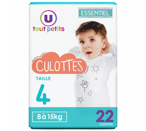 Підгузки-трусики U tout petits Essentiel 4 (8-15 кг) 22 шт