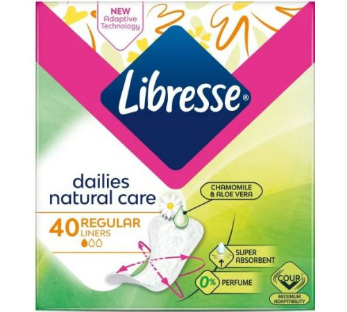 Щоденні гігієнічні прокладки Libresse Dailies Natural Care Normal 40 шт