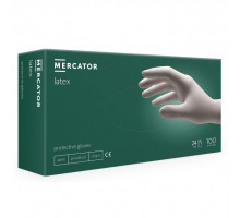 Рукавиці латексні медичні білі Mercator L 100 шт