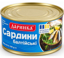 Сардини Балтійські з додаванням олії Даринка ж/б 240 г
