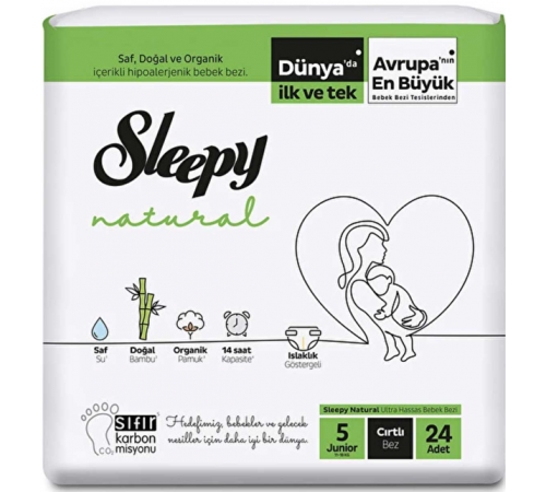 Підгузки Sleepy Natural 5 (11-18 кг) 24 шт