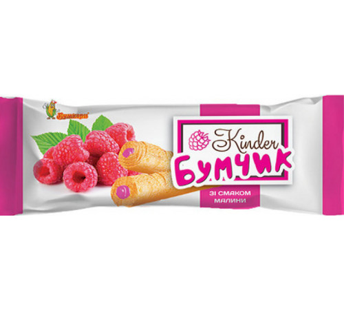 Трубочки кукурудзяні Kinder Бумчик зі смаком малини 16 г