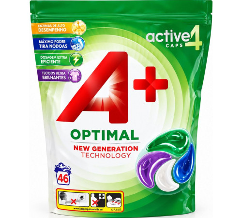 Гелеві капсули для прання А+ 4в1 Optimal 46 шт (ціна за 1 шт)