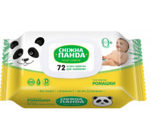 Влажные салфетки для младенцев Снежная панда Ромашка 72 шт