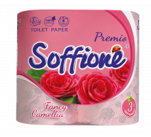 Туалетная бумага Soffione Premio камелия 3 слоя 4 рулона