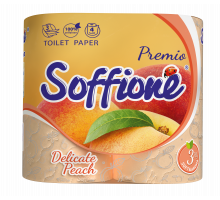 Туалетний папір Soffione Premio персик 3 шари 4 рулони