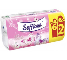Туалетная бумага Soffione Elite  3 слоя 6+2 рулона