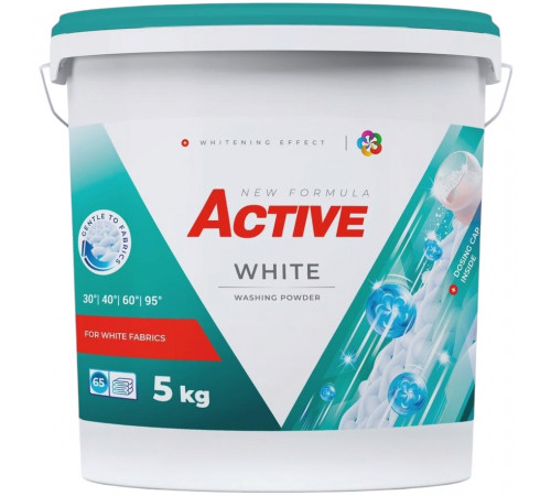 Пральний порошок Active White відро 5 кг 65 циклів прання