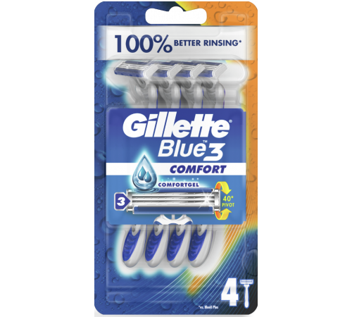 Бритви одноразові чоловічі Gillette Blue 3 Comfort 4 шт