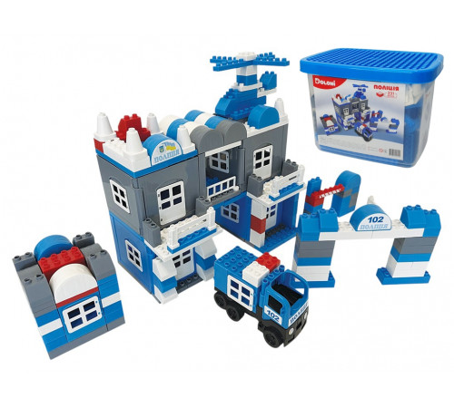 Конструктор Doloni 013888/02 Полиция 231 деталь в пластиковом боксе