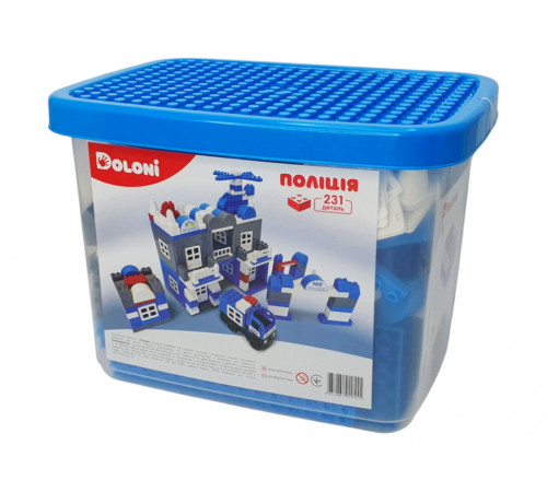 Конструктор Doloni 013888/02 Полиция 231 деталь в пластиковом боксе
