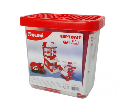 Конструктор Doloni 013888/08 Вертолет 117 деталей в пластиковом боксе