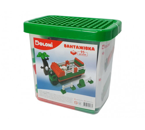 Конструктор Doloni 013888/10 Вантажівка 95 деталей в пластиковому боксі