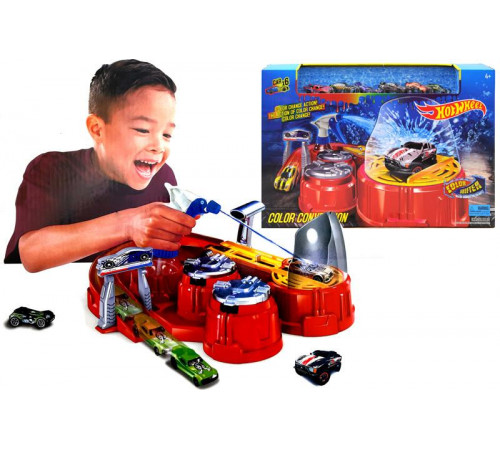 Автомойка Hot Wheels 6761 Гонка +6 машин меняют цвет