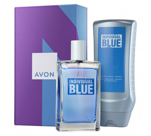 Набір подарунковий для чоловіків Avon Individual Blue (Туалетна вода 100 мл + Гель для душу 250 мл)