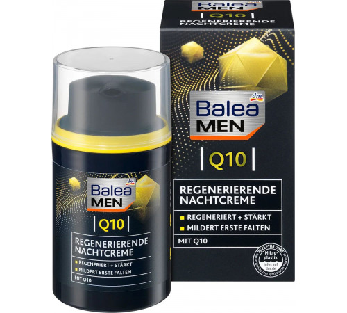 Мужской ночной восстанавливающий крем для лица Balea Men Q10 50 мл Мужской ночной восстанавливающий крем для лица Balea Men Q10 50 мл