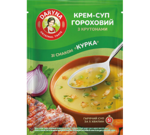 Крем-суп Гороховый Daryna со вкусом Курица с крутонами 18 г