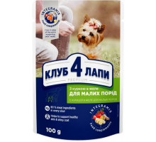 Вологий корм для дорослих собак малих порід Club 4 Paws Premium з Куркою в желе 100 г