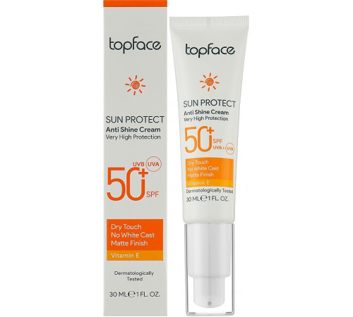 Сонцезахисний крем для обличчя TopFace Sun Protect SPF 50+ 30 мл