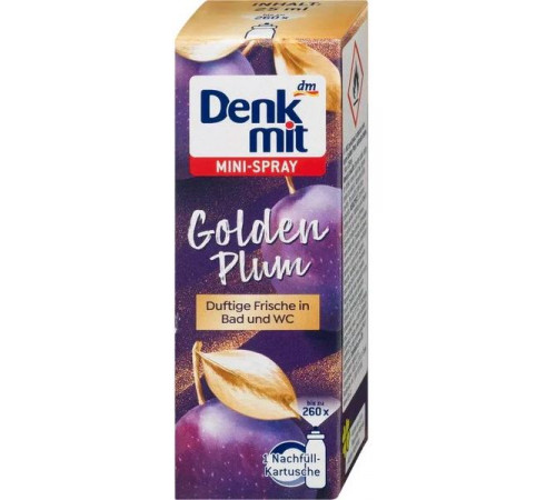 Освіжувач повітря міні-спрей Denkmit Golden Plum змінний блок 25 мл