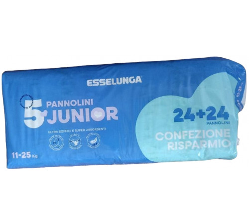 Подгузники Esselunga 5 (11-25 кг) 24+24 шт