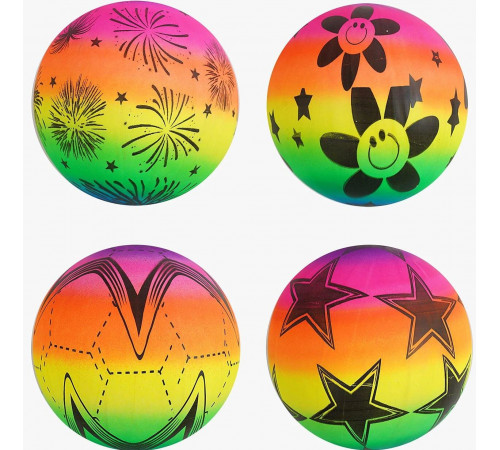 М'яч гумовий райдужний F 43250 d-19 см в асортиметі