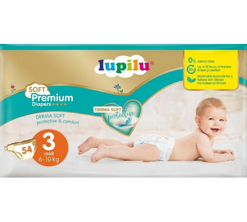 Підгузки Lupilu Soft Premium 3 (6-10 кг) 54 шт