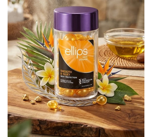 Вітамінні капсули для волосся Ellips Smooth & Silky з про-кератиновим комплексом 50 шт