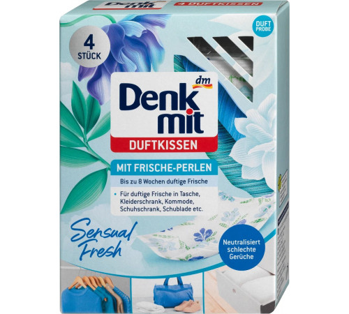 Ароматические подушечки Denkmit Sensual Fresh для гардероба 4 шт