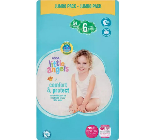 Підгузки Asda Little Angels Comfort & Protect  6 (13-18 кг) 54 шт