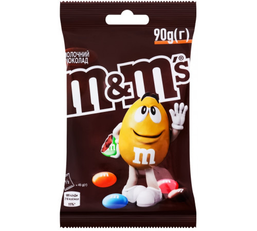 Драже M&M's з молочним шоколадом 90 г