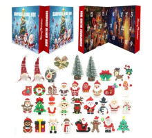 Адвент-календар LZMH 004-4 24 віконця (гумові фігурки, текстильні гномики, ялинки)