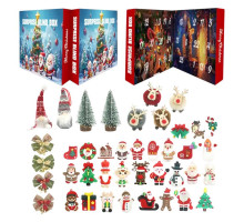 Адвент-календар LZMH 004-3 24 віконця (гумові фігурки, текстильні гномики, ялинки)