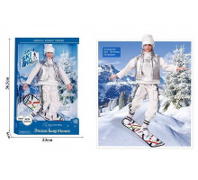 Лялька А 806 А Лижник висота 30 см (сноутборд, окуляри, знімний одяг) в коробці