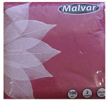 Салфетки Malvar бордовая 30*30 см 2-ох  шаровые 100 шт