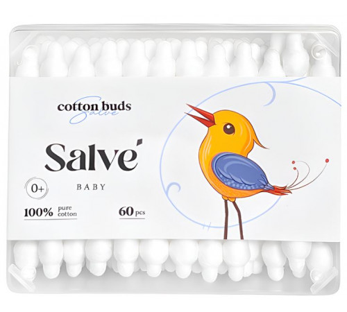 Ватні палички дитячі Salve Baby коробка 60 шт